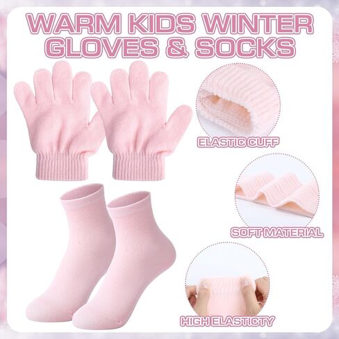 30 Pcs Toddlers Winter Hat Scarf Gloves Earmuff Sock Set for Kids Hat Gloves Knit Neck Scarf for Girl Boy Children in Saudi Arabia