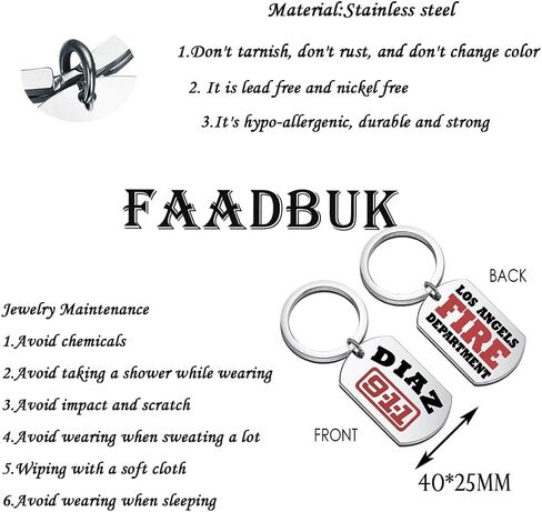 FAADBUK 911 TV Show Gift Eddie Diaz Fan Gift Diaz Lover Gift Diaz Keychain for TV Fan in Saudi Arabia