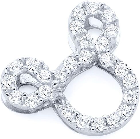 14k REAL White Gold CZ Mouse Charm Pendant in Saudi Arabia