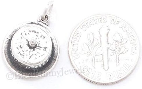 3D BABYS 1st Birthday Cake w CANDLE Jewelry Charm Pendant 925 STERLING SILVER in Saudi Arabia