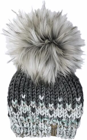 Minnesota Beanies Minnesota Beanies Knit Beanie with Pompom, Handmade in Minnesota, Warm and Soft, by Minnesota Beanies in Saudi Arabia