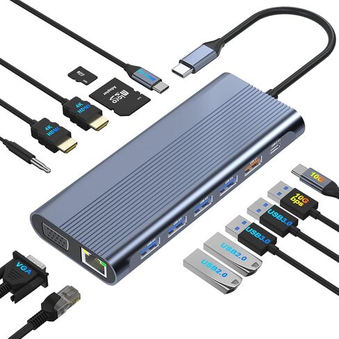 10Gbps USB C Hub Multiport Adapter, 6 Ports USB C Splitter with 4 USB 3.2 Gen 2 Ports, 4K@60Hz HDMI, 100W PD, Touch Switch, USBC to USB Hub for MacBook, iPad, HP, Dell (Not Support Type-C Monitor) in Kuwait