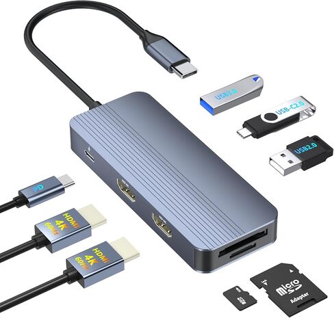 10Gbps USB C Hub Multiport Adapter, 6 Ports USB C Splitter with 4 USB 3.2 Gen 2 Ports, 4K@60Hz HDMI, 100W PD, Touch Switch, USBC to USB Hub for MacBook, iPad, HP, Dell (Not Support Type-C Monitor) in Kuwait