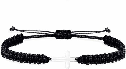 Handmade Cross Braided Protection Bracelet Stainless Steel Charm Red Black String Nylon Rope Lucky Adjustable Strand Bracelets for Women Men Unisex Christian Festival Party Religious Jewelry Gifts in Saudi Arabia