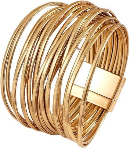 Women's PU Leather Bracelets Multi-Layer Boho Leather Bracelets Handmade for Women Jewelry Gift Accessories Birthday Chrismas in Saudi Arabia