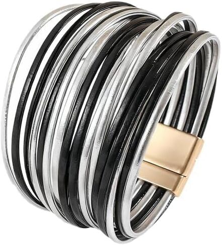Women's PU Leather Bracelets Multi-Layer Boho Leather Bracelets Handmade for Women Jewelry Gift Accessories Birthday Chrismas in Saudi Arabia