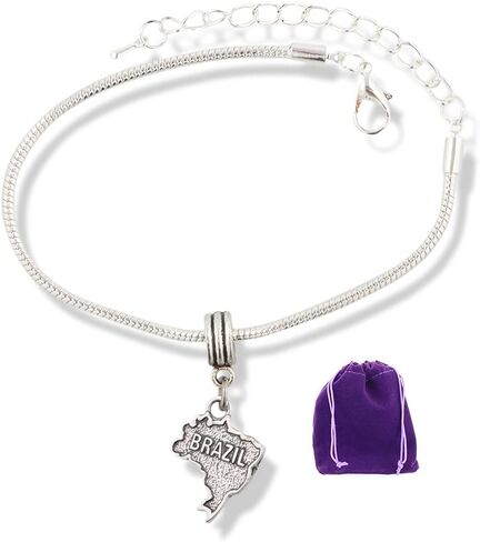 Dave The Bunny Brazil Bracelet This Stainless Steel Snake Chain Bracelet is a great Keepsake or Souvenir Brazil Map or Brazil Jewelry for Women makes excellent Brazilian Bracelets in Saudi Arabia