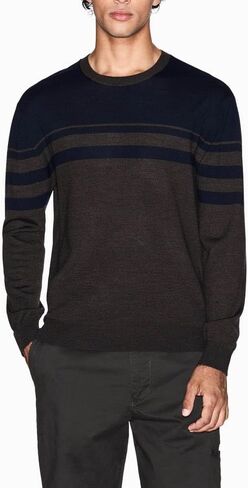 Armani Exchange Men's Long Sleeve Wool Blend Colorblock Sweater in Saudi Arabia