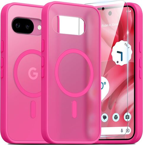 Oneagle Magnetic Clear for Google Pixel 9a Case [Fit for MagSafe], with 9H Screen Protector, [30X Anti-Yellow] [15FT Military Grade Shockproof] [Built-in 4 Airbags] Hard Back Pixel 9a Phone Case,Clear in Kuwait