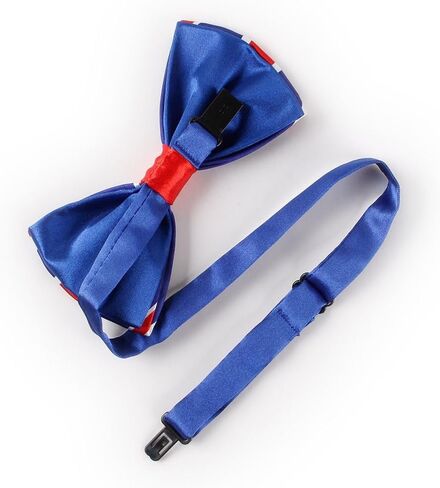 Dtja Elegant Union Jack Men's Pre-Tied Bow Tie Festival Holiday Formal Satin British Flag Bowtie Adjustable Anniversary Party Events in Saudi Arabia