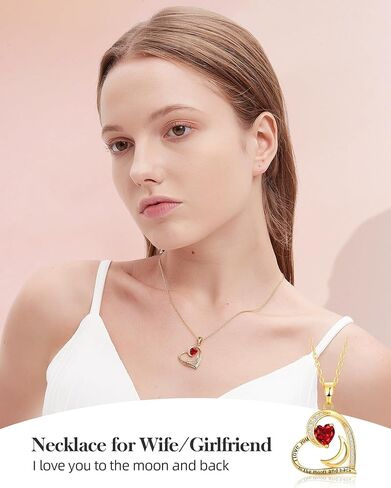 Heart Gold Necklace for Women Birthday Gifts for wife Jewelry for Wife Necklace for Girlfriend Mom Daughter Gold Jewelry for Women in Kuwait