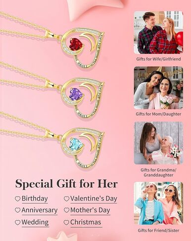 Heart Gold Necklace for Women Birthday Gifts for wife Jewelry for Wife Necklace for Girlfriend Mom Daughter Gold Jewelry for Women in Kuwait