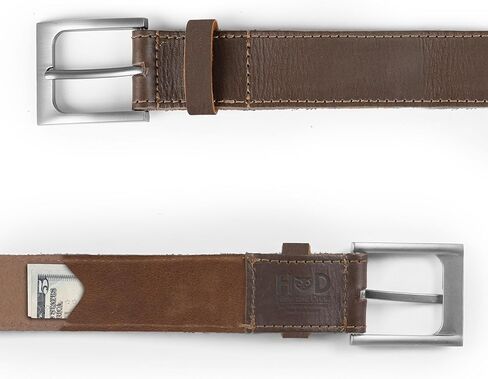Hide & Drink, Classic Belt with Hidden Pocket for Men, Bachelor Accessories, Full Grain Leather, Handmade in Saudi Arabia