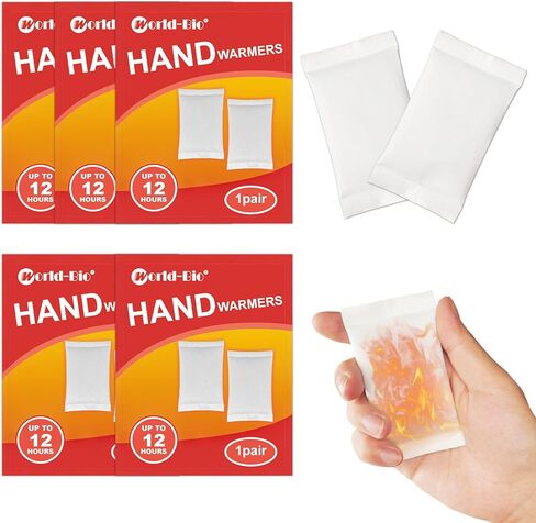 Hot Hand Warmers - Up to 12 Hours of Heat, Air Activated Heat Packs for Hands, Hand Warmers Disposable, Hot Packs for Hands, Natural Odorless Instant Warmer Winter Warmers, 5/10/20 Pair Value Pack in Saudi Arabia