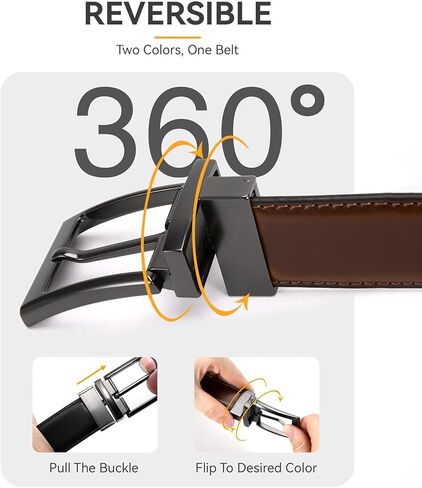 Mens Belt 1 Pack - 1 3/8" Leather Reversible Belts for Men for Dress Pants in Saudi Arabia
