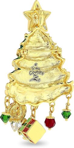 Ritzy Couture Women’s Enamel Christmas Tree Ornament Charm Brooch Pin Pendant (Goldtone) in Saudi Arabia
