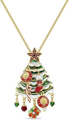 Ritzy Couture Women’s Enamel Christmas Tree Ornament Charm Brooch Pin Pendant (Goldtone) in Saudi Arabia