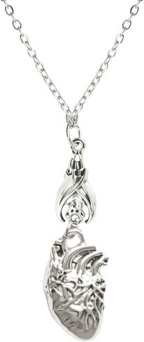 Gothic Heart Necklace for Women Anatomical Heart Necklace Broken Hearts Pendant Necklace Halloween Party Costume Jewelry Accessories in Saudi Arabia
