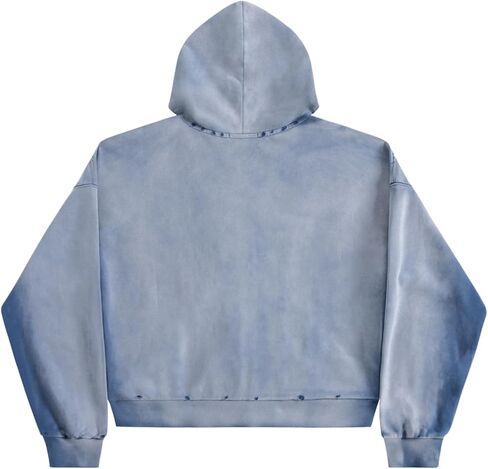 Aelfric Eden Badge Graphic Vintage Acid Wash Zip Up Hoodie Unisex Streetwear Hooded Sweatshirt with Pockets in Saudi Arabia