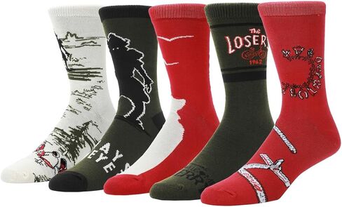 Bioworld Welcome To Derry Mixed Character and Icons Mens 5-Pack Casual Crew Socks in Saudi Arabia