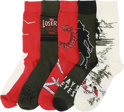 Bioworld Welcome To Derry Mixed Character and Icons Mens 5-Pack Casual Crew Socks in Saudi Arabia