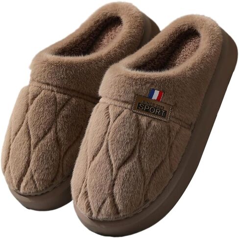 Premium Comfort Extra Thick Memory Foam Sole Non Slip Men's Fuzzy House Slippers Inddor Soft Warm Furry Shoes in Saudi Arabia