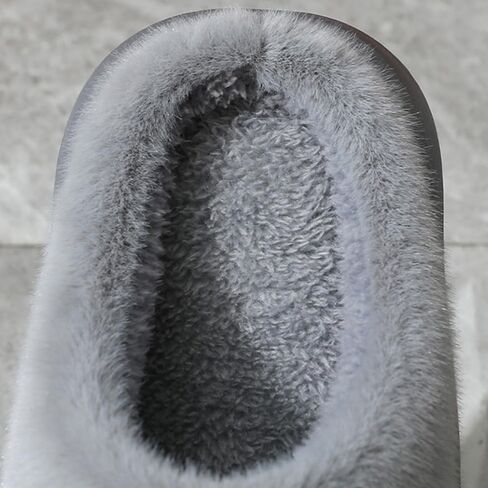 Premium Comfort Extra Thick Memory Foam Sole Non Slip Men's Fuzzy House Slippers Inddor Soft Warm Furry Shoes in Saudi Arabia