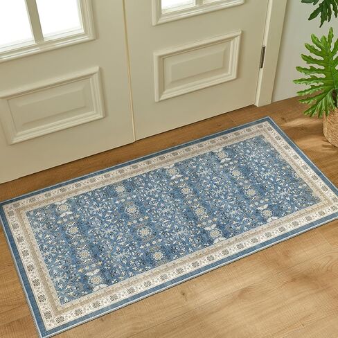 WITSHOCK 5x7 Olive Green Rug for Living Room: Modern Vintage Boho Moody Retro Antique Farmhouse, Non-Slip Low Pile Stain Resistant Brown Rugs for Bedroom Nursery Dining Under Table Lounge in Saudi Arabia