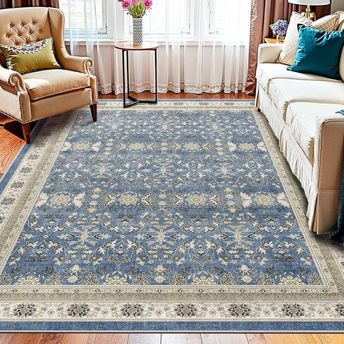 WITSHOCK 5x7 Olive Green Rug for Living Room: Modern Vintage Boho Moody Retro Antique Farmhouse, Non-Slip Low Pile Stain Resistant Brown Rugs for Bedroom Nursery Dining Under Table Lounge in Saudi Arabia