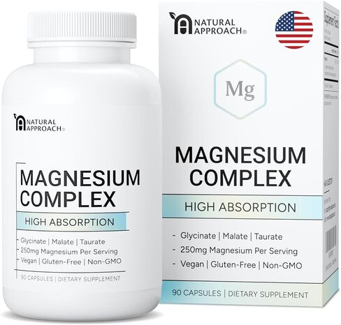 High Absorption Magnesium Complex with Glycinate, Malate & Taurate - Premium Magnesium Supplement for Sleep, Relaxation, Leg Cramps & Stress Relief - 100% Chelated & Easy On The Gut - 90 Capsules in Saudi Arabia