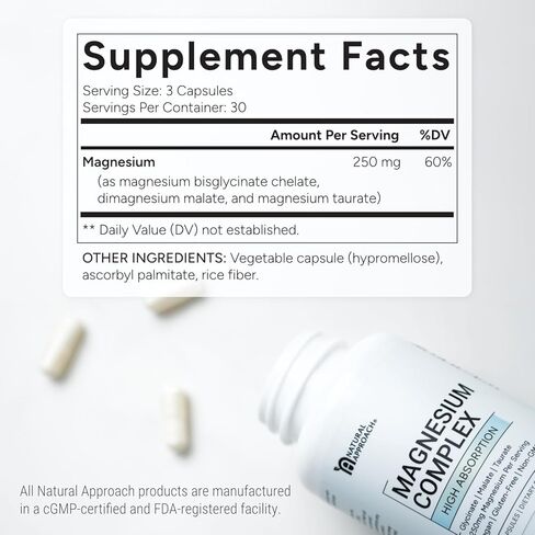 High Absorption Magnesium Complex with Glycinate, Malate & Taurate - Premium Magnesium Supplement for Sleep, Relaxation, Leg Cramps & Stress Relief - 100% Chelated & Easy On The Gut - 90 Capsules in Saudi Arabia