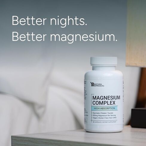High Absorption Magnesium Complex with Glycinate, Malate & Taurate - Premium Magnesium Supplement for Sleep, Relaxation, Leg Cramps & Stress Relief - 100% Chelated & Easy On The Gut - 90 Capsules in Saudi Arabia