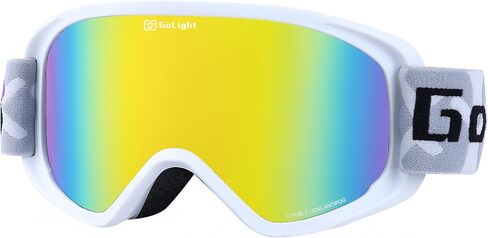Ski Goggles, Snowboard Goggles for Women and Youth, 100% UV Protection, Anti-Fog, Cylindrical Lens, Winter Snow Goggles, White Frame, Violet Revo, YG-99 in Kuwait