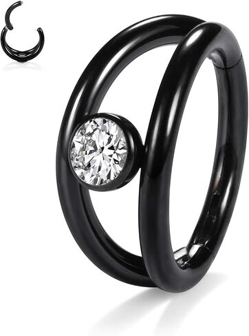 316L Surgical Steel Septum Clicker Ring Nose Ring Hoop Sleeper Hoop Earring Helix Rook Conch Cartilage Daith Tragus Earrings Lobe Nose Piercing Jewelry for Women in Kuwait