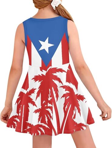 2025 Swing Casual Dress Girls Summer Outfits Patriotic Dresses for Party Beach 3-16T in Saudi Arabia