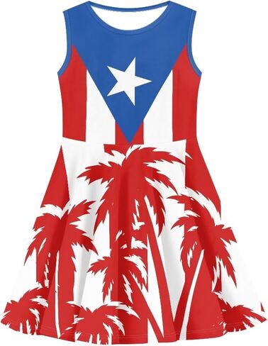 2025 Swing Casual Dress Girls Summer Outfits Patriotic Dresses for Party Beach 3-16T in Saudi Arabia