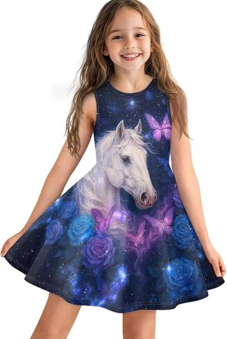 2025 Swing Casual Dress Girls Summer Outfits Patriotic Dresses for Party Beach 3-16T in Saudi Arabia