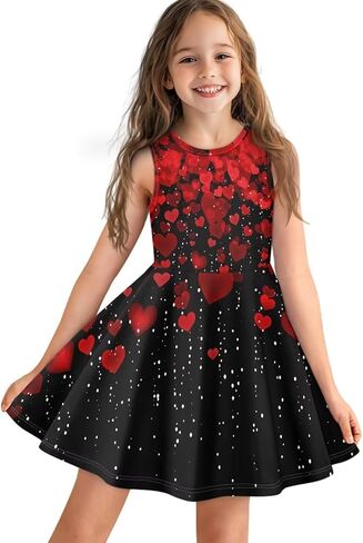 2025 Swing Casual Dress Girls Summer Outfits Patriotic Dresses for Party Beach 3-16T in Saudi Arabia
