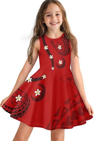 2025 Swing Casual Dress Girls Summer Outfits Patriotic Dresses for Party Beach 3-16T in Saudi Arabia