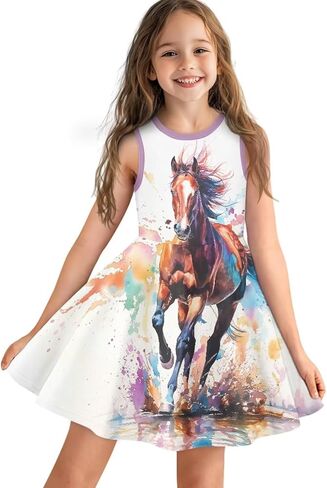 2025 Swing Casual Dress Girls Summer Outfits Patriotic Dresses for Party Beach 3-16T in Saudi Arabia