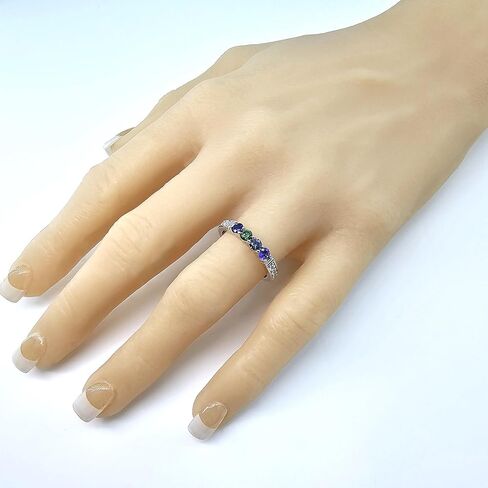 Central Diamond Center Shared Prong w/Sides Mothers Birthstone Ring w/ 1-6 Simulated Gemstones in Sterling Silver, 10K, or 14K Gold in Saudi Arabia
