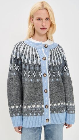 [BLANKNYC] Womens Hot Take Jaquard Cardigan Sweater in Saudi Arabia