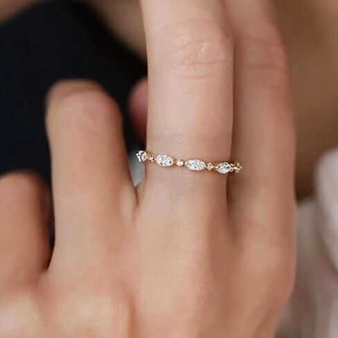 Graceful Golden Color Shiny Cubic Zirconia Rings for Women Wedding Band Jewelry in Saudi Arabia