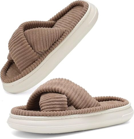 Women's Open Toe Platform Slippers Summer Breathable Slip On Indoor Outdoor House Shoes in Saudi Arabia