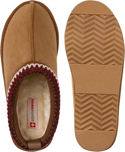 Alpine Swiss Haley Womens Fuzzy Slippers Warm Faux Fur Slip On House Shoes Indoor Outdoor Mini Boots Cozy Clog Winter Slipper in Saudi Arabia