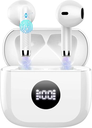 Wireless Earbuds, Bluetooth 5.4 Headphones HiFi Stereo, in Ear Earphones with 4 ENC Noise Cancelling Mics, 40H Playback Ear Buds with Mini Case LED Display, IP7 Waterproof Headset with USB C Charging in Saudi Arabia
