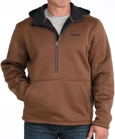 Cinch Men's Sherpa Backed Fleece Brown Hoodie in Saudi Arabia
