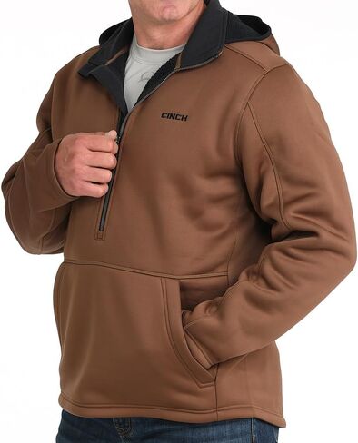 Cinch Men's Sherpa Backed Fleece Brown Hoodie in Saudi Arabia