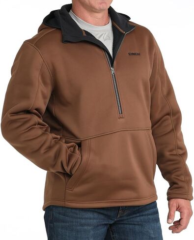 Cinch Men's Sherpa Backed Fleece Brown Hoodie in Saudi Arabia