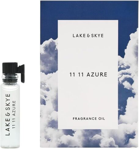 عينة زيت عطري للجنسين من Lake & Skye 11 11 Azure، رائحة شفافة ومائية، روائح الأزهار والمسك - 0.06 أونصة سائلة (2 مل) in Kuwait